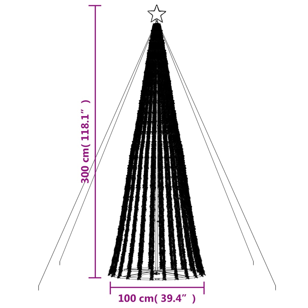 8721012042834_g_en_hd_9 vidaXL LED Christmas Tree 688 LEDs Warm White 300 cm - Image 11