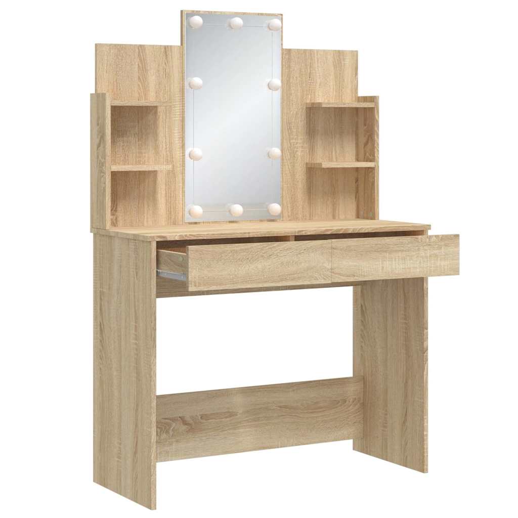 8721012045170_g_en_hd_2 vidaXL Dressing Table with LED Lights Sonoma Oak 96x40x142 cm - Image 5