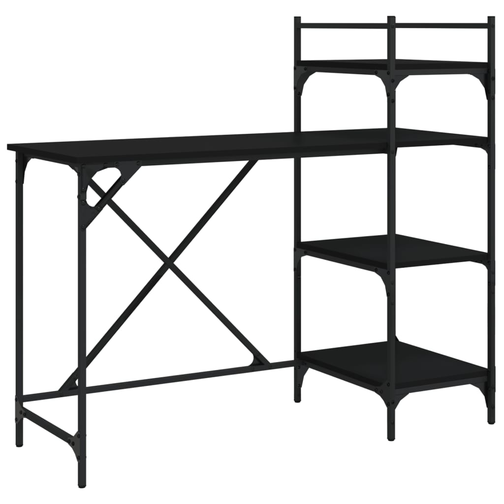 8721012045477_g_en_hd_4 vidaXL Computer Desk with Shelves Black 120x47x109 cm - Image 7