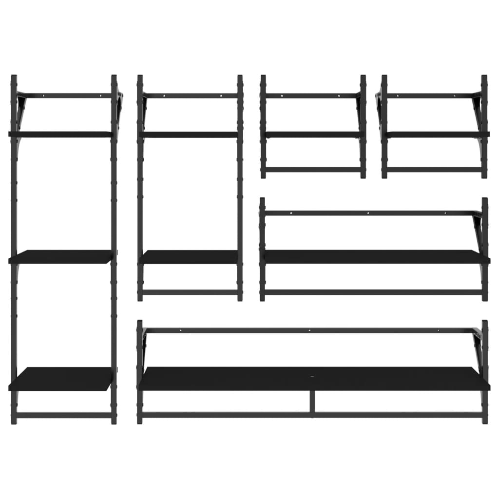 8721012046023_g_en_hd_2 vidaXL 6 Piece Wall Shelf Set with Bars Black Engineered Wood - Image 4