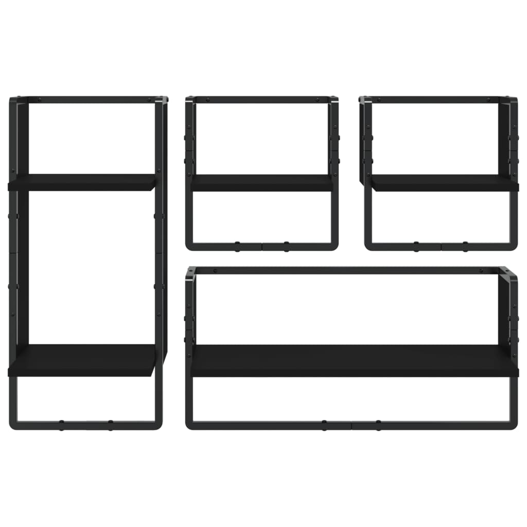 8721012046429_g_en_hd_2 vidaXL 4 Piece Wall Shelf Set with Bars Black Engineered Wood - Image 4