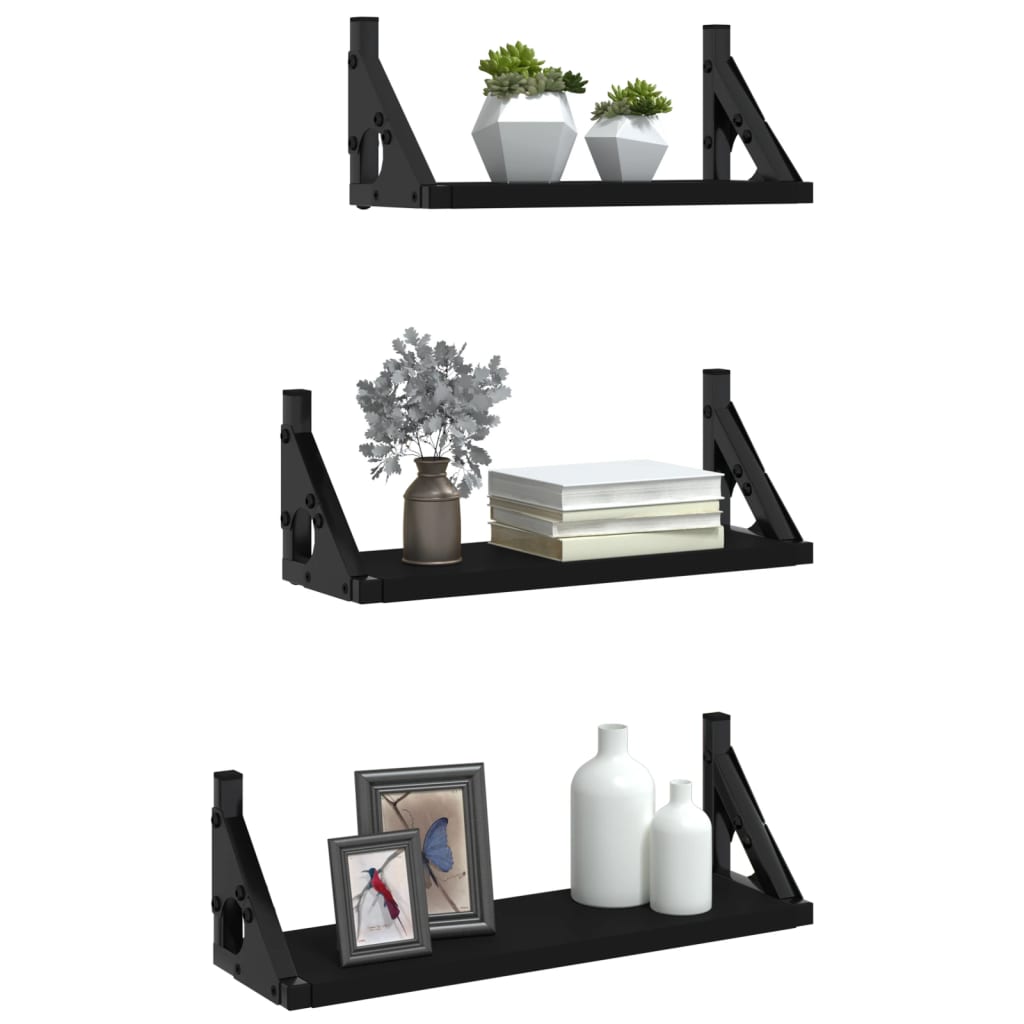 8721012046528_g_en_hd_1 vidaXL 3 Piece Wall Shelf Set Black Engineered Wood - Image 3
