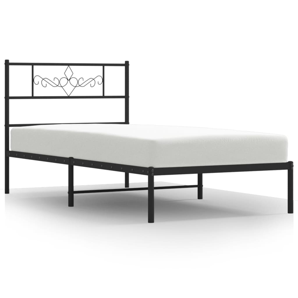 8721012047167_a_en_hd_1 vidaXL Metal Bed Frame without Mattress with Headboard Black 90x190 cm - Image 2