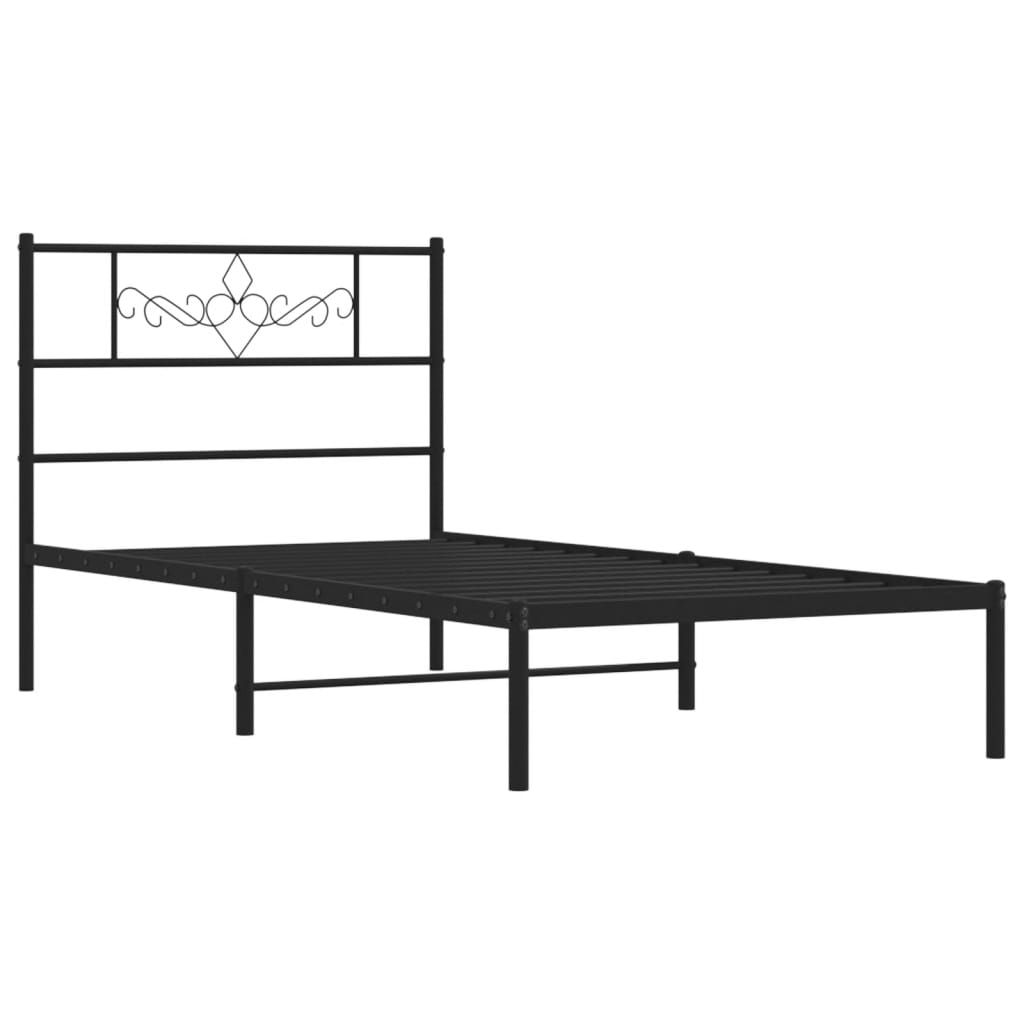 8721012047204_g_en_hd_1 vidaXL Metal Bed Frame without Mattress with Headboard Black 107x203 cm King Single - Image 3