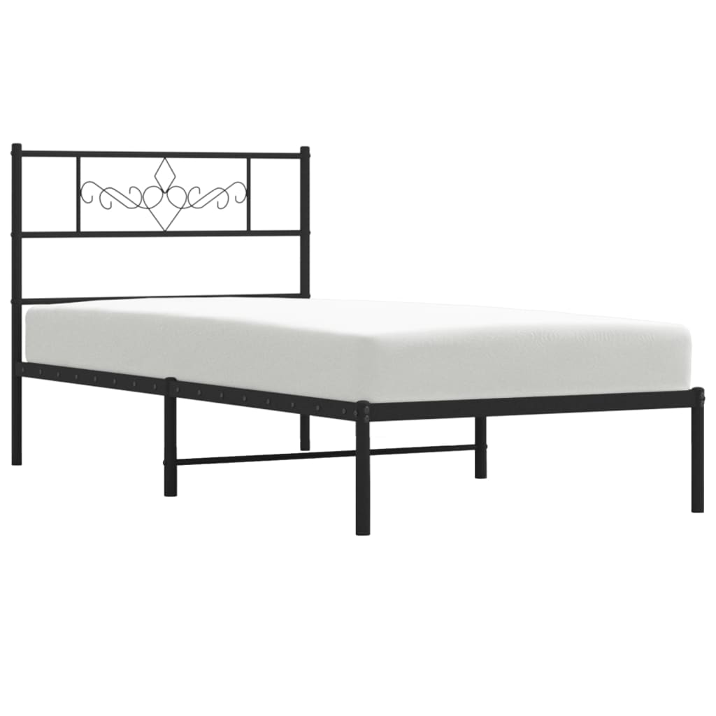 8721012047204_g_en_hd_2 vidaXL Metal Bed Frame without Mattress with Headboard Black 107x203 cm King Single - Image 4