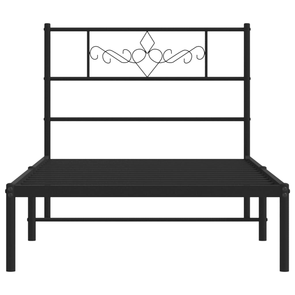 8721012047204_g_en_hd_3 vidaXL Metal Bed Frame without Mattress with Headboard Black 107x203 cm King Single - Image 5