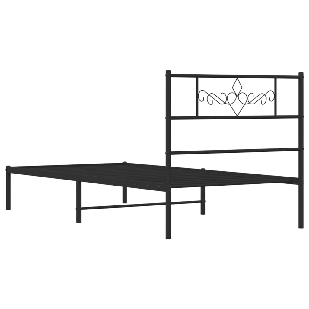 8721012047204_g_en_hd_5 vidaXL Metal Bed Frame without Mattress with Headboard Black 107x203 cm King Single - Image 7
