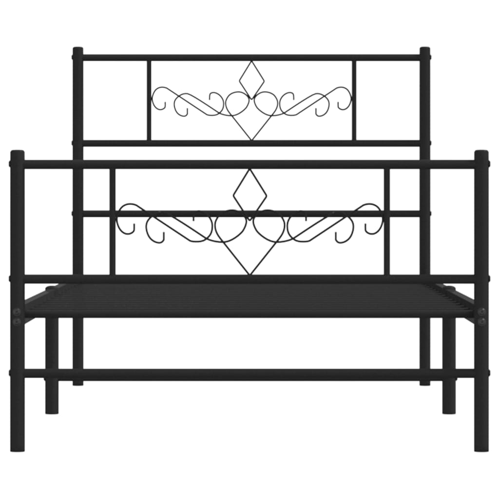 8721012047389_g_en_hd_3 vidaXL Metal Bed Frame without Mattress with Footboard Black 107x203 cm King Single - Image 5