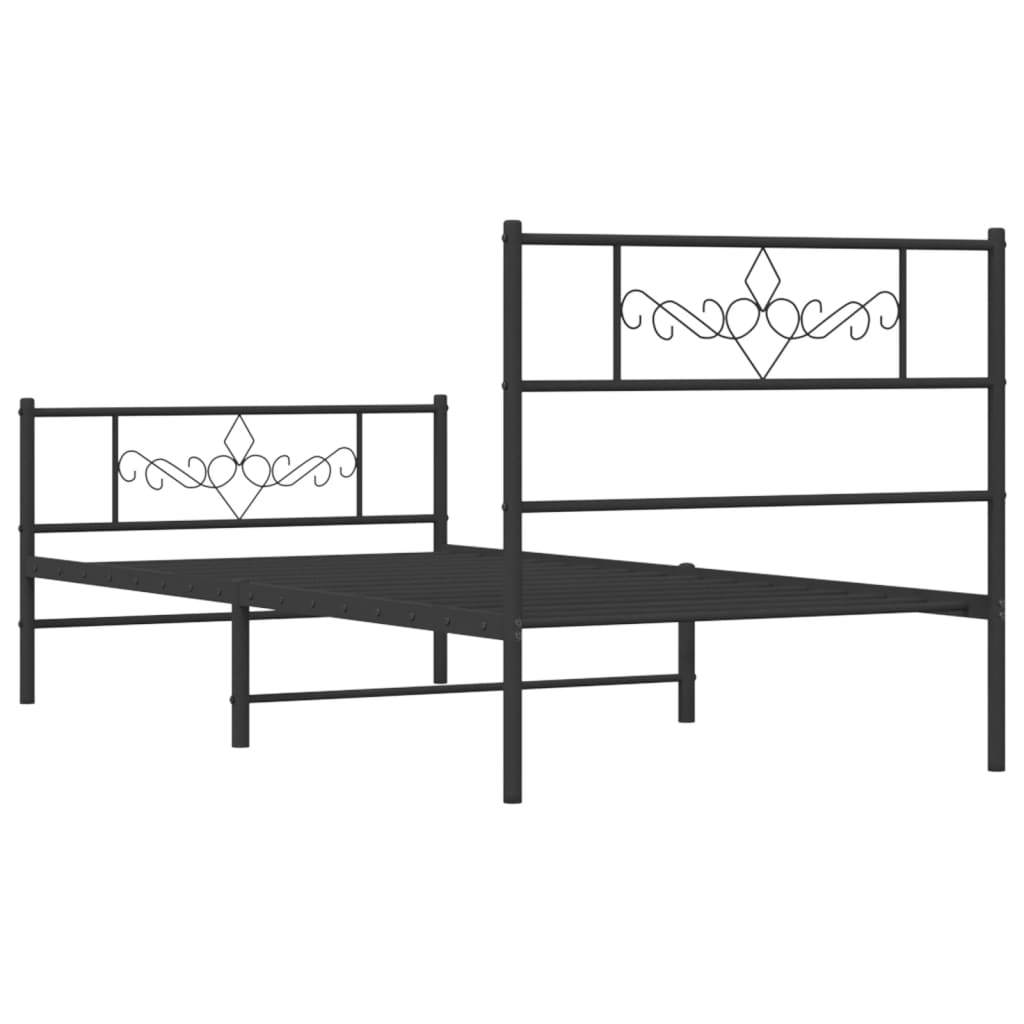 8721012047389_g_en_hd_5 vidaXL Metal Bed Frame without Mattress with Footboard Black 107x203 cm King Single - Image 7