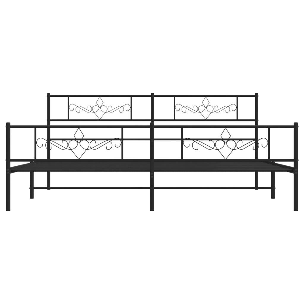 8721012047464_g_en_hd_3 vidaXL Metal Bed Frame without Mattress with Footboard Black 183x203 cm King - Image 5