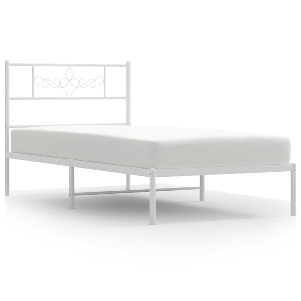 8721012047655_a_en_hd_1 vidaXL Metal Bed Frame without Mattress with Headboard White 90x190 cm - Image 2