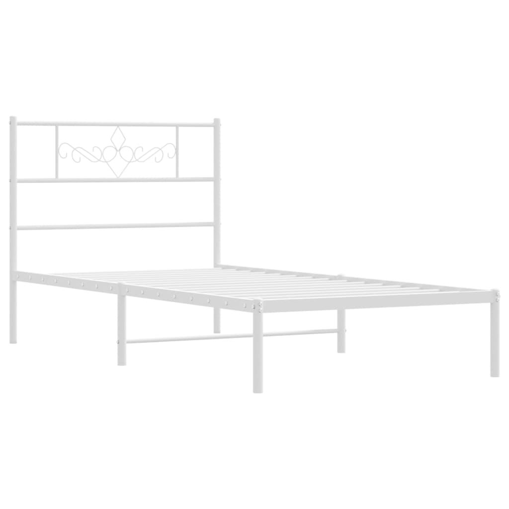 8721012047693_g_en_hd_1 vidaXL Metal Bed Frame without Mattress with Headboard White 107x203 cm King Single - Image 3