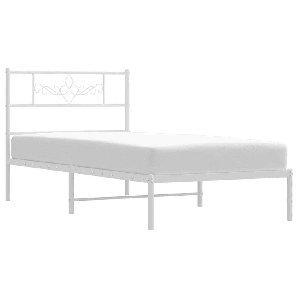 8721012047693_g_en_hd_2 vidaXL Metal Bed Frame without Mattress with Headboard White 107x203 cm King Single - Image 4