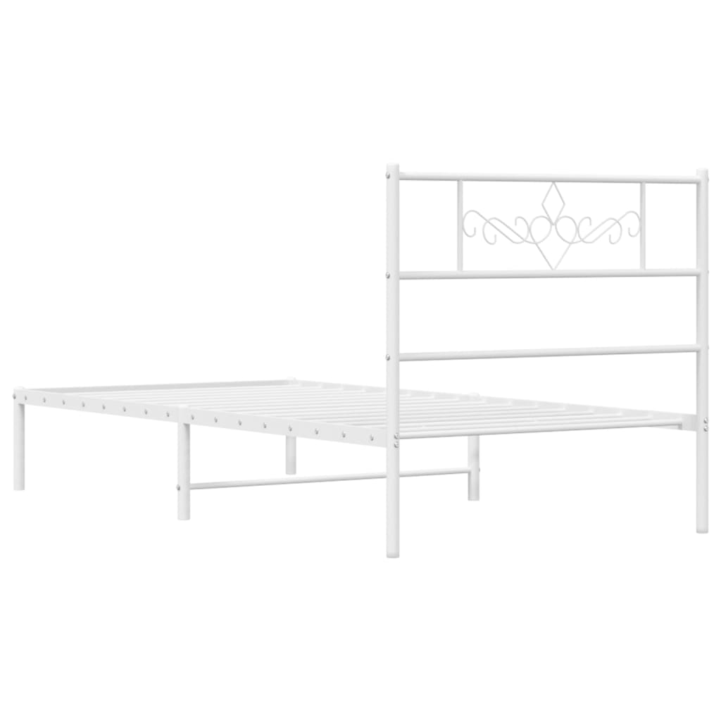 8721012047693_g_en_hd_5 vidaXL Metal Bed Frame without Mattress with Headboard White 107x203 cm King Single - Image 7
