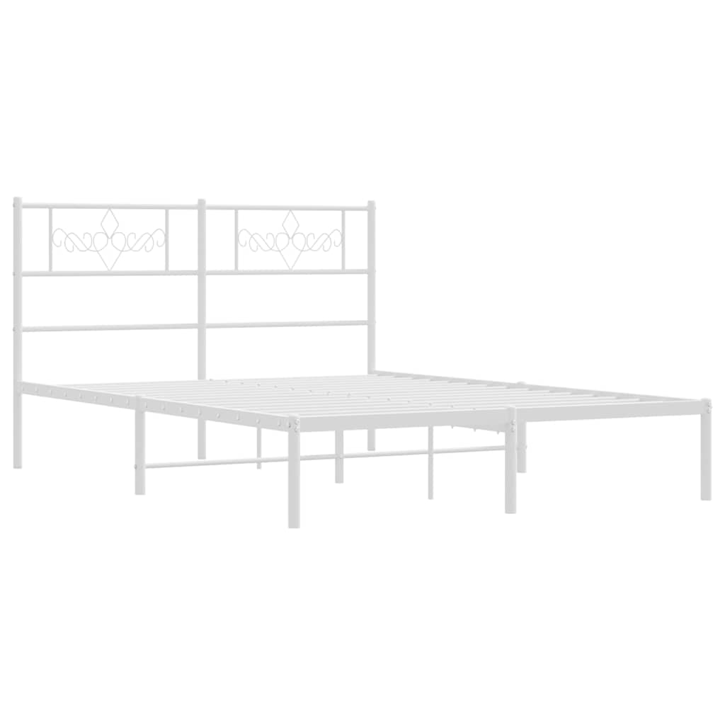 8721012047723_g_en_hd_1 vidaXL Metal Bed Frame without Mattress with Headboard White 135x190 cm - Image 3