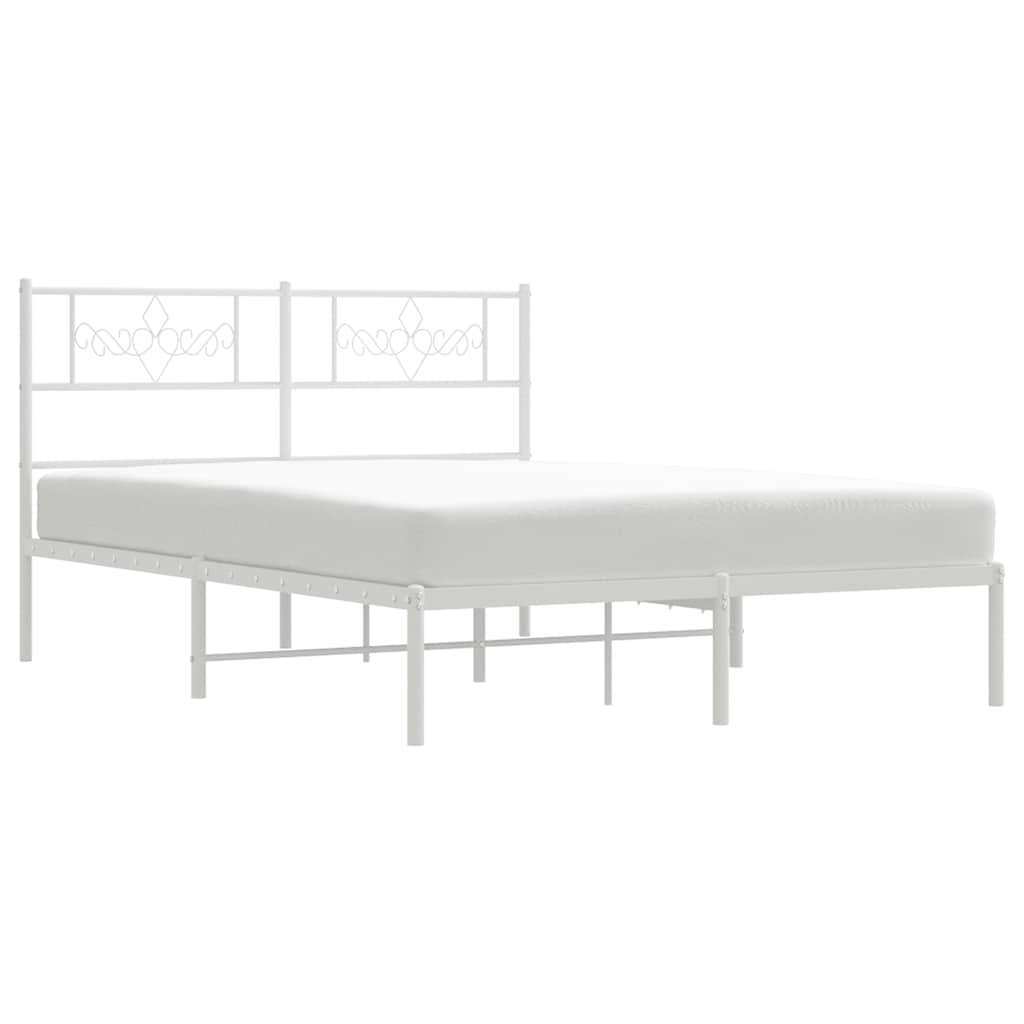 8721012047723_g_en_hd_3 vidaXL Metal Bed Frame without Mattress with Headboard White 135x190 cm - Image 5