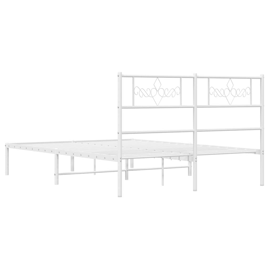 8721012047723_g_en_hd_6 vidaXL Metal Bed Frame without Mattress with Headboard White 135x190 cm - Image 8