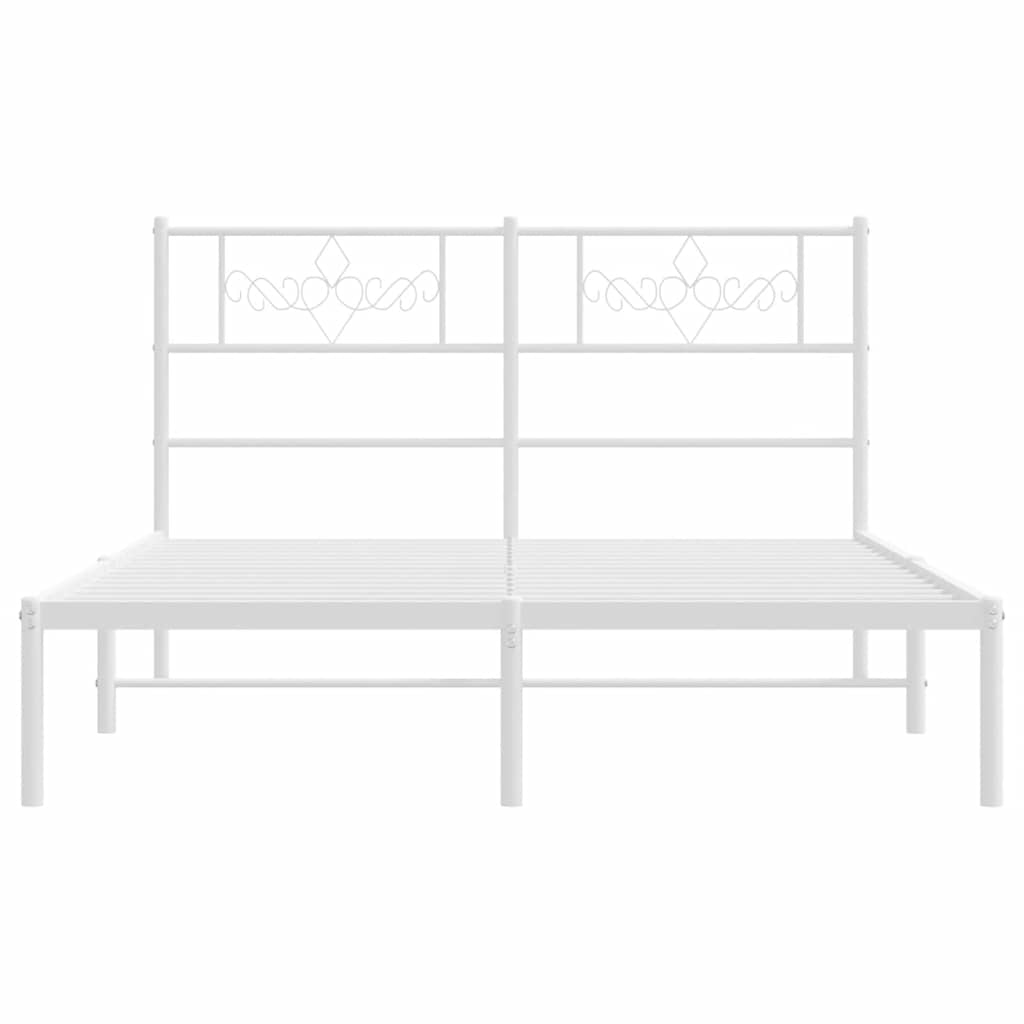 8721012047754_g_en_hd_3 vidaXL Metal Bed Frame without Mattress with Headboard White 150x200 cm - Image 5