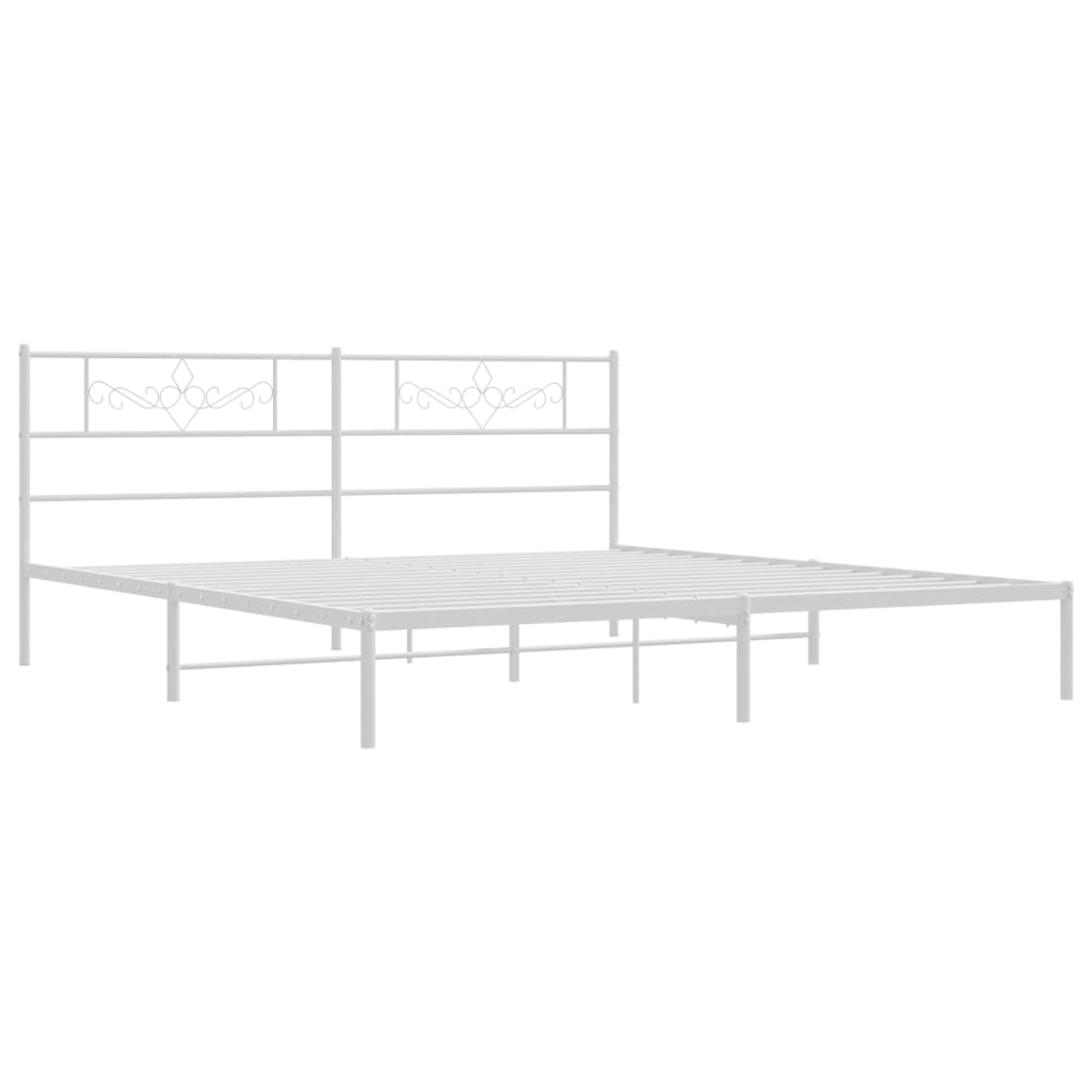 8721012047778_g_en_hd_1 vidaXL Metal Bed Frame without Mattress with Headboard White 183x203 cm King - Image 3