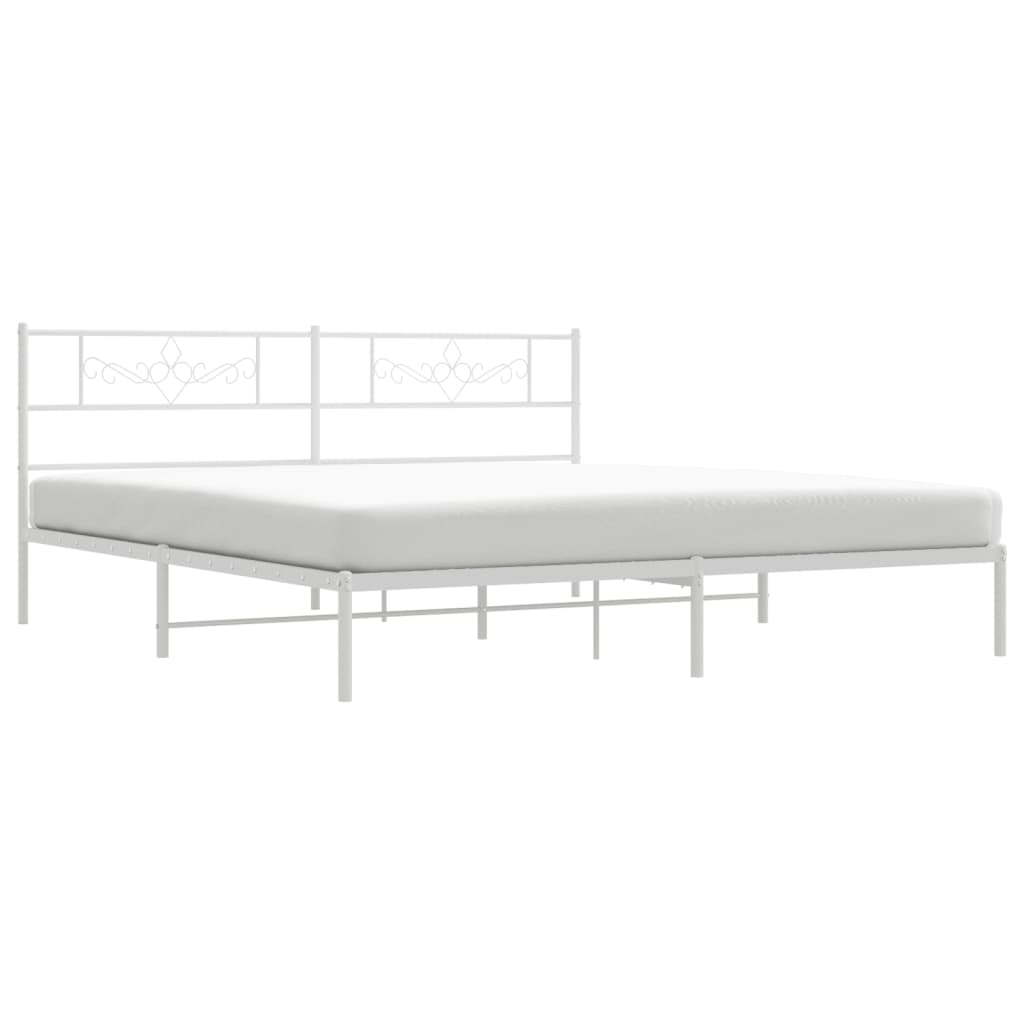 8721012047778_g_en_hd_2 vidaXL Metal Bed Frame without Mattress with Headboard White 183x203 cm King - Image 4