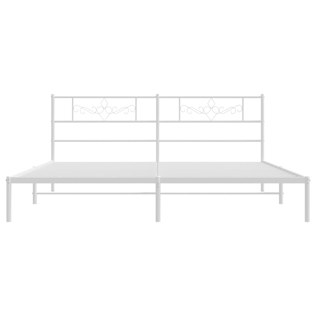 8721012047778_g_en_hd_3 vidaXL Metal Bed Frame without Mattress with Headboard White 183x203 cm King - Image 5