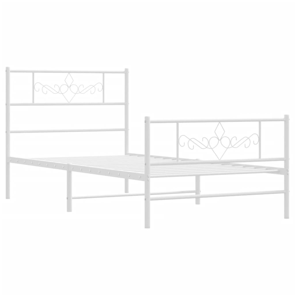 8721012047877_g_en_hd_1 vidaXL Metal Bed Frame without Mattress with Footboard White 107x203 cm King Single - Image 3