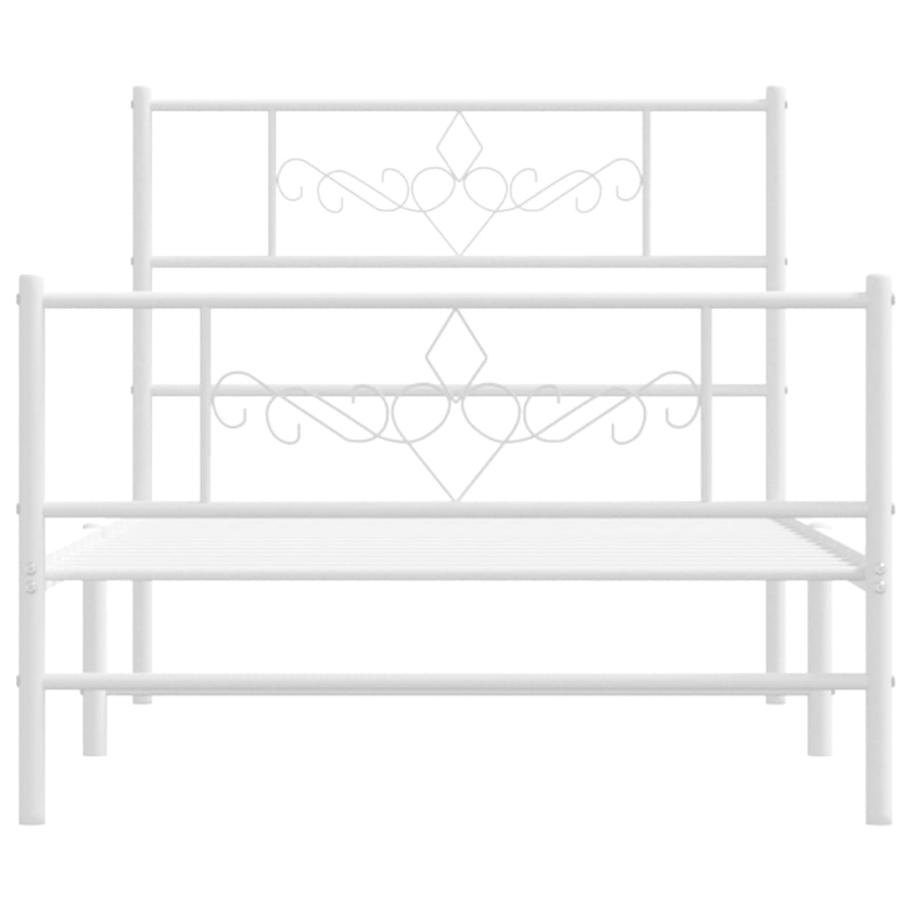 8721012047877_g_en_hd_3 vidaXL Metal Bed Frame without Mattress with Footboard White 107x203 cm King Single - Image 5
