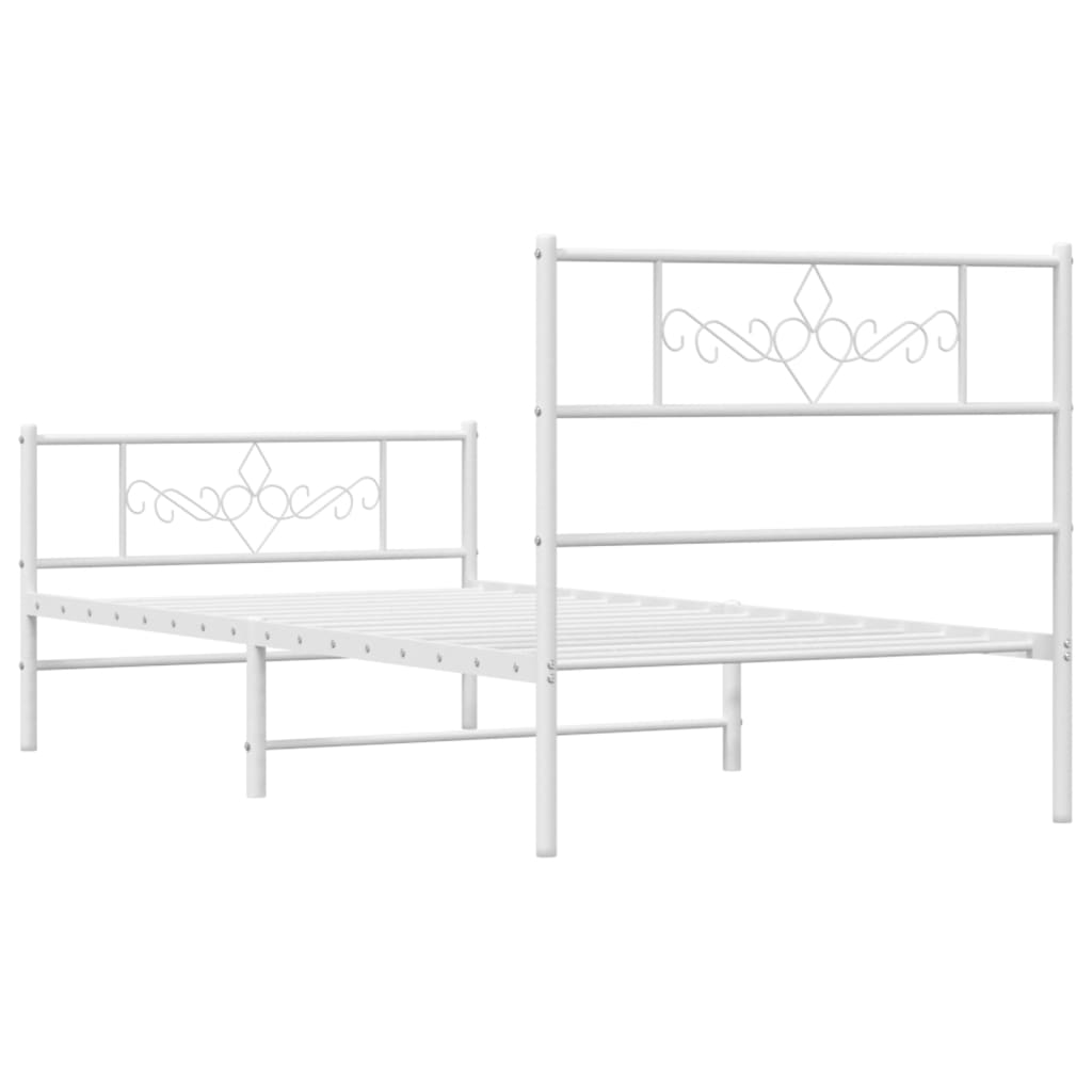 8721012047877_g_en_hd_5 vidaXL Metal Bed Frame without Mattress with Footboard White 107x203 cm King Single - Image 7