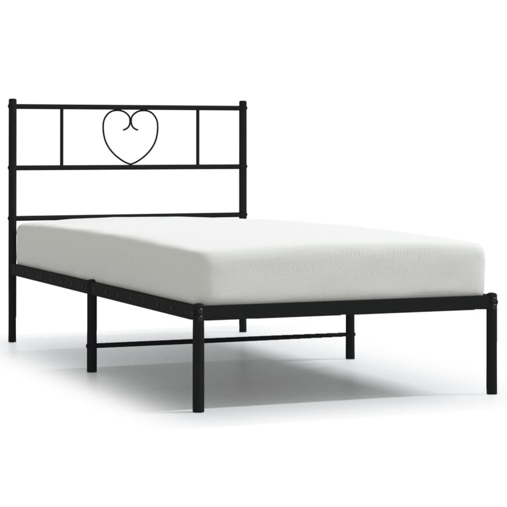 8721012048140_a_en_hd_1 vidaXL Metal Bed Frame without Mattress with Headboard Black 90x190 cm - Image 2
