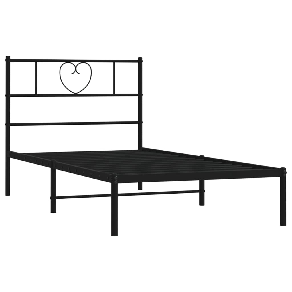 8721012048140_g_en_hd_2 vidaXL Metal Bed Frame without Mattress with Headboard Black 90x190 cm - Image 4