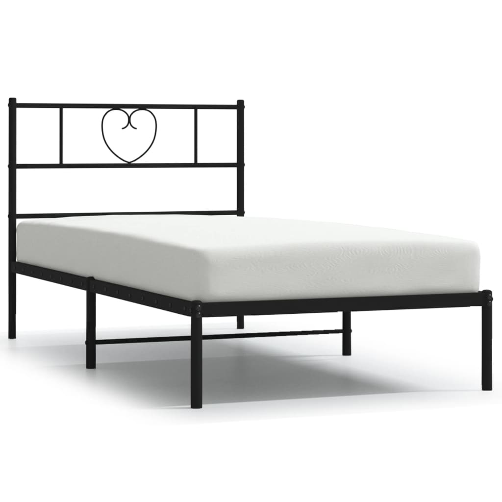 8721012048188_a_en_hd_1 vidaXL Metal Bed Frame without Mattress with Headboard Black 107x203 cm King Single - Image 2