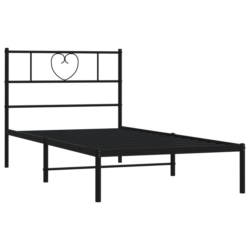 8721012048188_g_en_hd_2 vidaXL Metal Bed Frame without Mattress with Headboard Black 107x203 cm King Single - Image 4