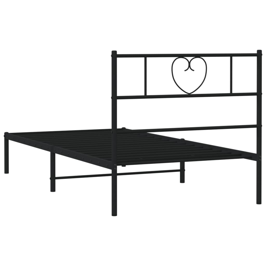 8721012048188_g_en_hd_5 vidaXL Metal Bed Frame without Mattress with Headboard Black 107x203 cm King Single - Image 7
