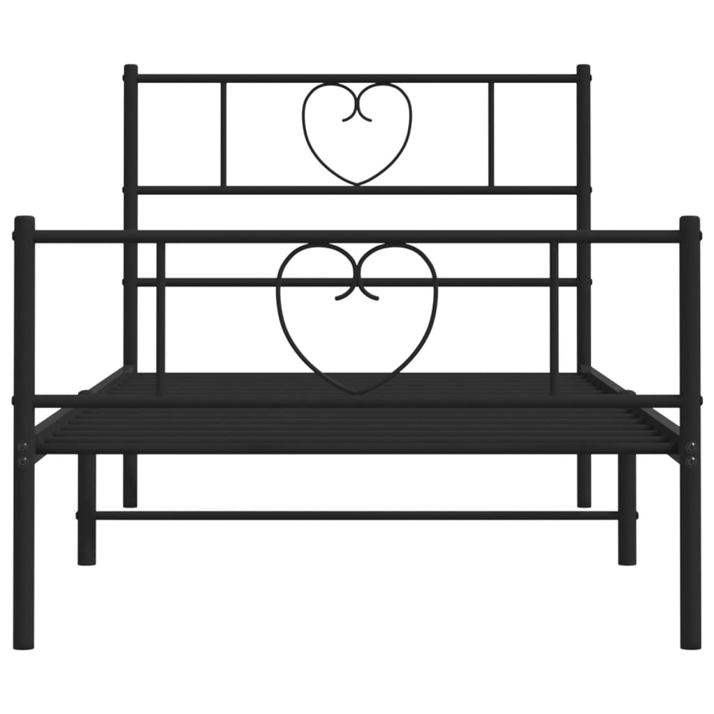 8721012048362_g_en_hd_3 vidaXL Metal Bed Frame without Mattress with Footboard Black 107x203 cm King Single - Image 5