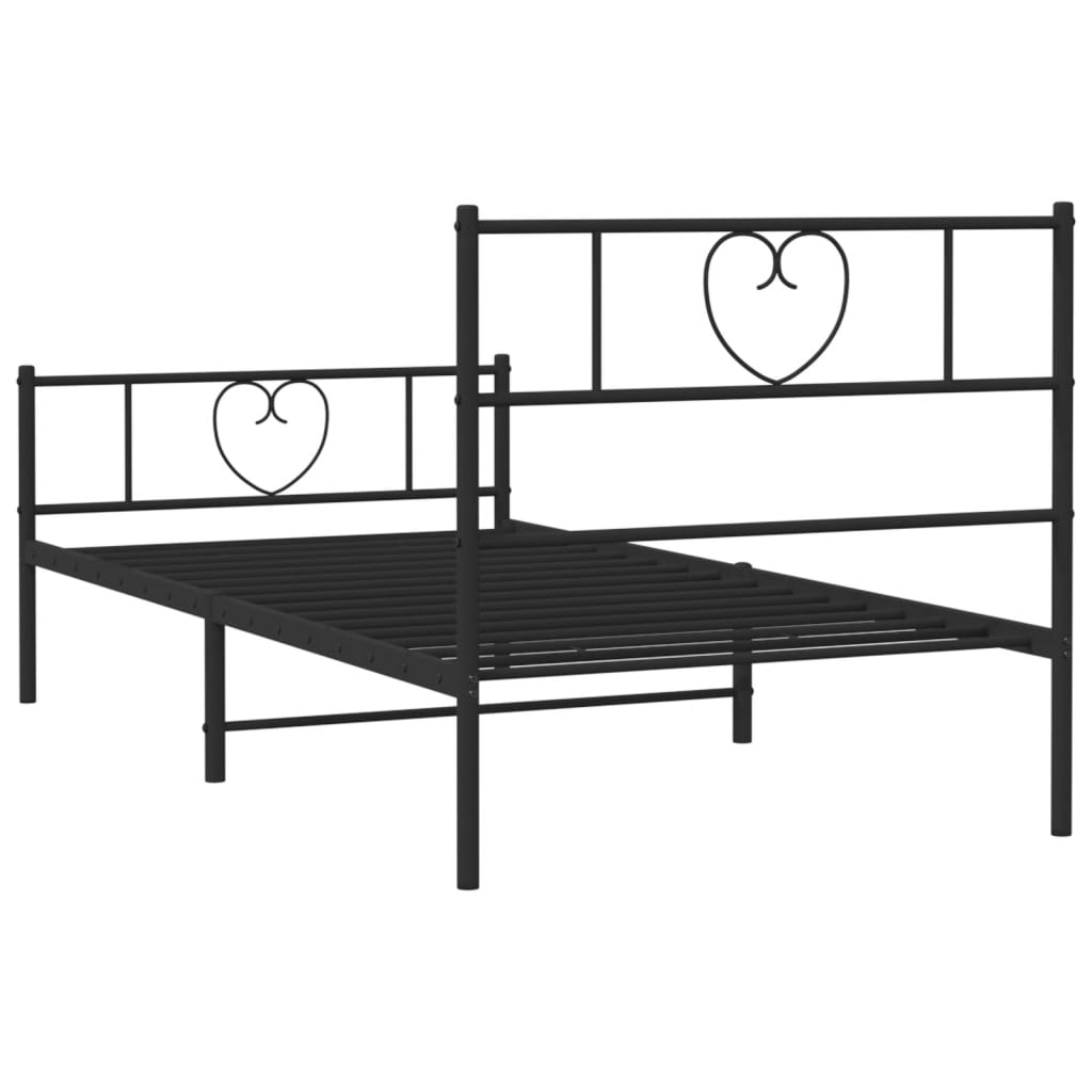 8721012048362_g_en_hd_5 vidaXL Metal Bed Frame without Mattress with Footboard Black 107x203 cm King Single - Image 7