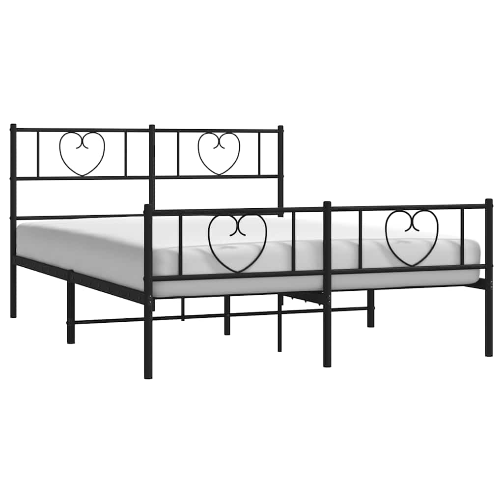 8721012048393_g_en_hd_1 vidaXL Metal Bed Frame without Mattress with Footboard Black 135x190 cm - Image 3