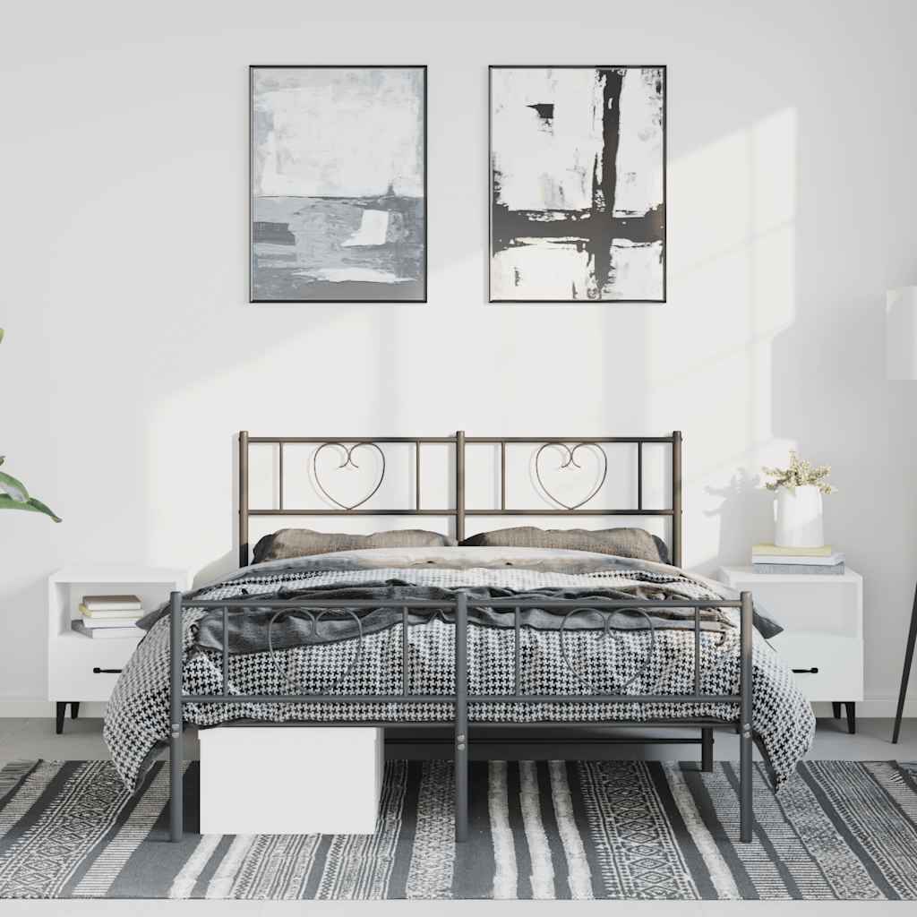 8721012048393_g_en_hd_2 vidaXL Metal Bed Frame without Mattress with Footboard Black 135x190 cm - Image 4