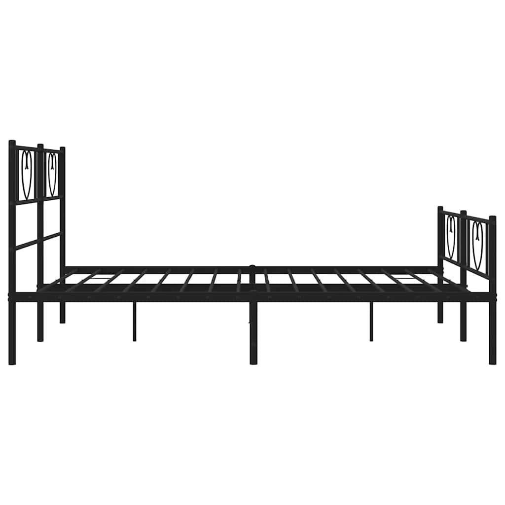 8721012048393_g_en_hd_5 vidaXL Metal Bed Frame without Mattress with Footboard Black 135x190 cm - Image 7