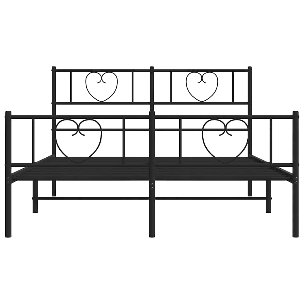 8721012048423_g_en_hd_4 vidaXL Metal Bed Frame without Mattress with Footboard Black 150x200 cm - Image 6