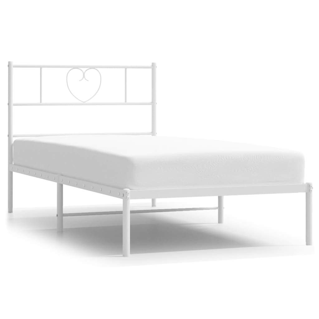8721012048676_a_en_hd_1 vidaXL Metal Bed Frame without Mattress with Headboard White 107x203 cm King Single - Image 2