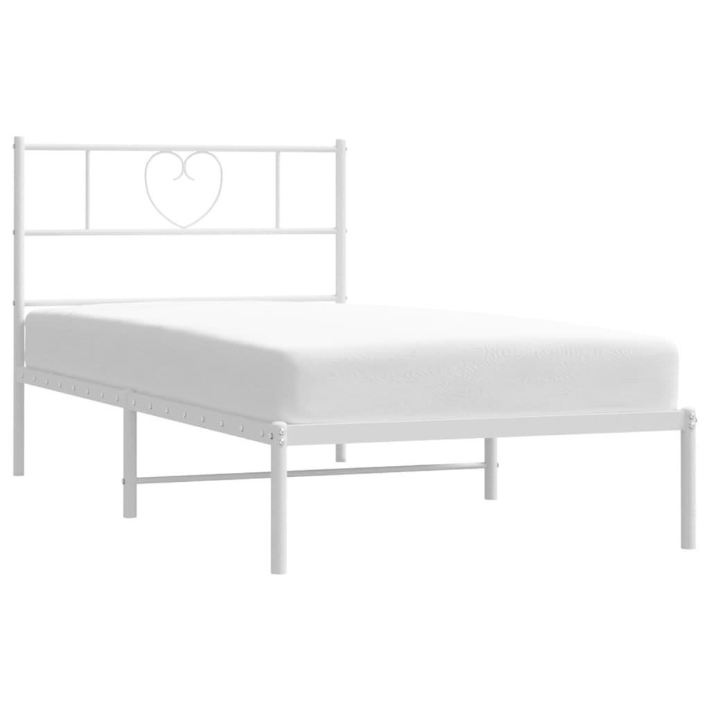 8721012048676_g_en_hd_1 vidaXL Metal Bed Frame without Mattress with Headboard White 107x203 cm King Single - Image 3