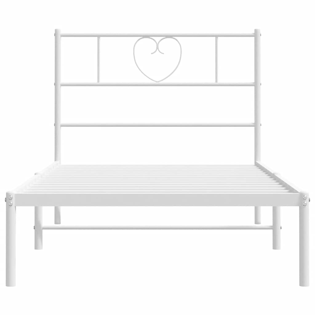 8721012048676_g_en_hd_2 vidaXL Metal Bed Frame without Mattress with Headboard White 107x203 cm King Single - Image 4