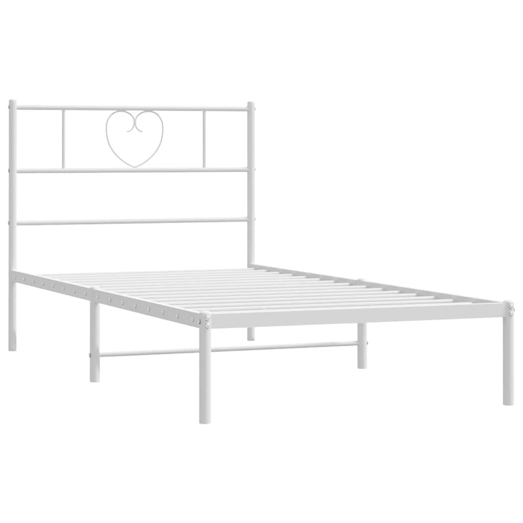 8721012048676_g_en_hd_3 vidaXL Metal Bed Frame without Mattress with Headboard White 107x203 cm King Single - Image 5