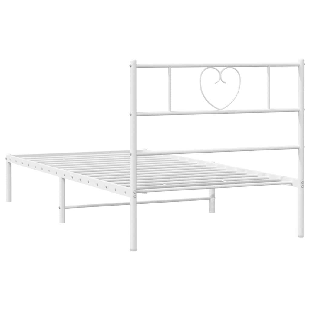 8721012048676_g_en_hd_5 vidaXL Metal Bed Frame without Mattress with Headboard White 107x203 cm King Single - Image 7
