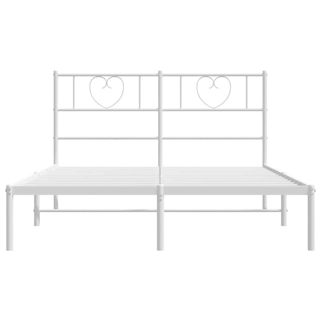 8721012048706_g_en_hd_3 vidaXL Metal Bed Frame without Mattress with Headboard White 135x190 cm - Image 5