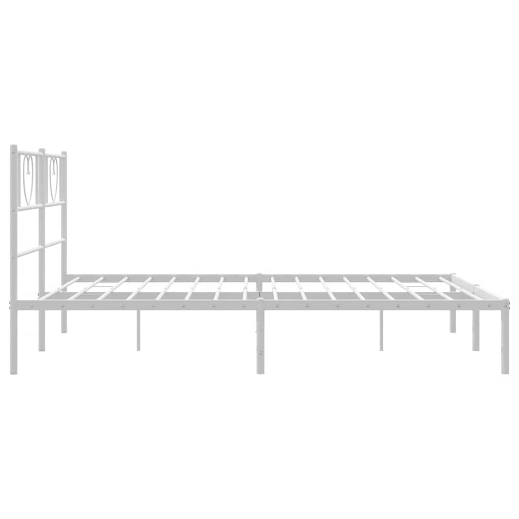 8721012048706_g_en_hd_5 vidaXL Metal Bed Frame without Mattress with Headboard White 135x190 cm - Image 7