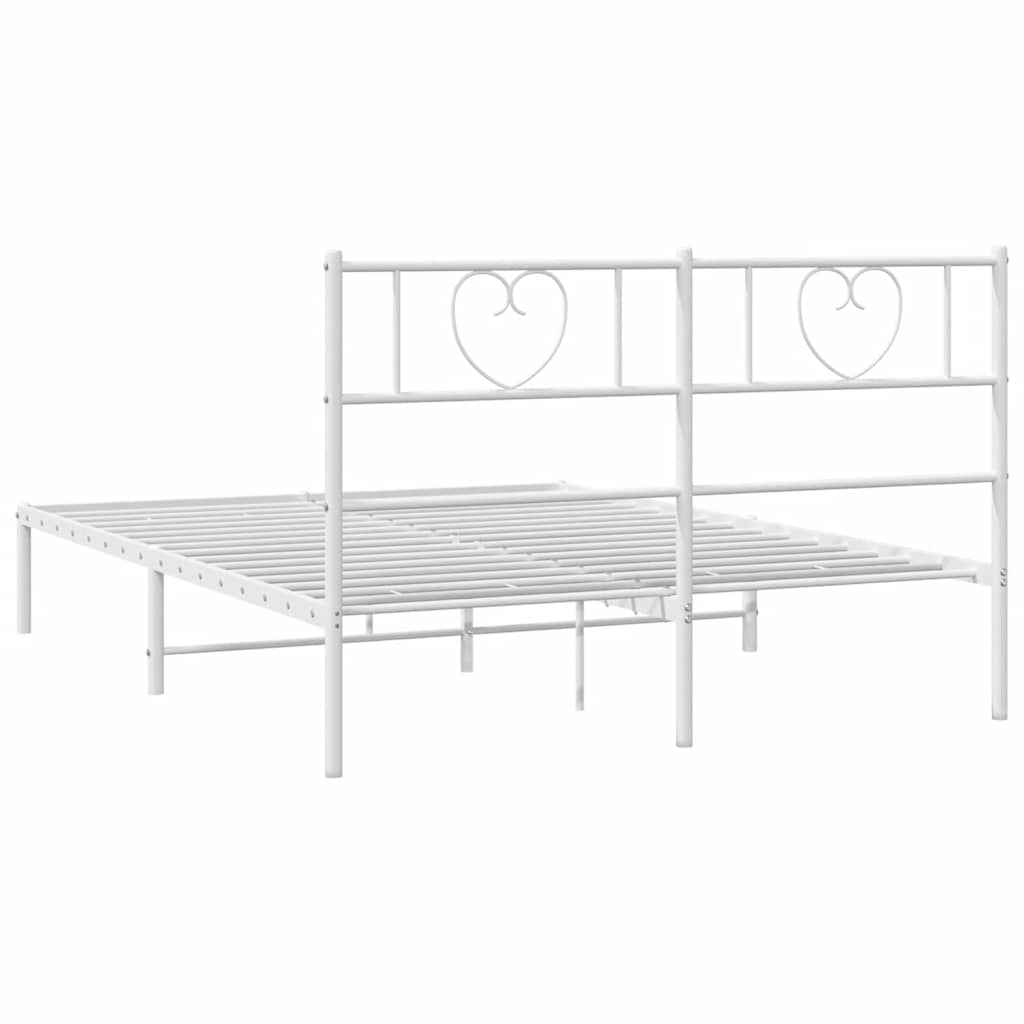 8721012048706_g_en_hd_6 vidaXL Metal Bed Frame without Mattress with Headboard White 135x190 cm - Image 8