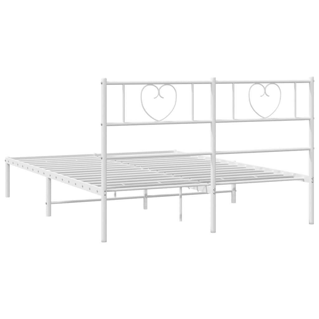 8721012048737_g_en_hd_6 vidaXL Metal Bed Frame without Mattress with Headboard White 150x200 cm - Image 8