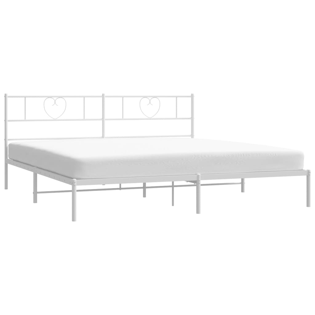 8721012048751_g_en_hd_1 vidaXL Metal Bed Frame without Mattress with Headboard White 183x203 cm King - Image 3