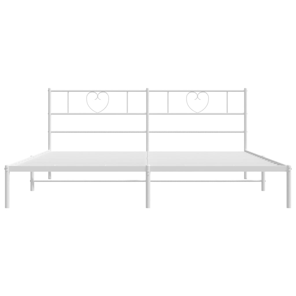 8721012048751_g_en_hd_2 vidaXL Metal Bed Frame without Mattress with Headboard White 183x203 cm King - Image 4